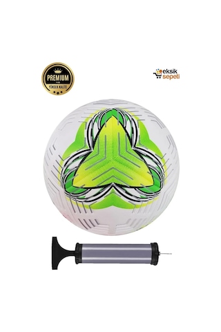 2025 Desenli Tasarım Futbol Topu 4 Astarlı No:5 480 Gr + Pompa Hediyeli X509 Çok Renkli