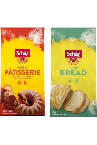 Schar 2'li Glutensiz Un Seti - Mix B Ekmek Unu ve Mix C Patisserie Kek Pasta Unu 2 x 1 KG