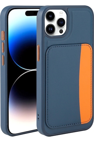 Apple Uyumlu iPhone 14 Pro Max Kılıf Kartlıklı Zore X-kart Silikon Kapak - Koyu Gri Koyu Gri