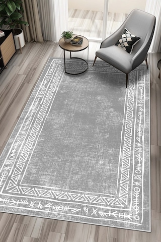 West Home Dijital Baskı Yıkanabilir Kaymaz Taban Leke Tutmaz Gri Mutfak Halısı Salon Halısı Ve Yolluk Wh 440 Grey