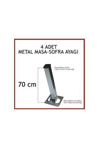 Otobirotoaksesuar Masa Ayağı 4Lü Katlanır Metal Yer Sofrası Ayağı 70 Cm