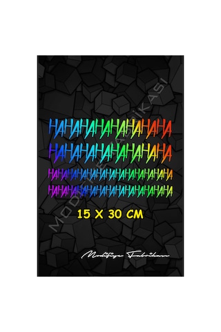 Dekoratif Hahaha Sticker - Hologram - 15 X 30 Cm 1 Adet