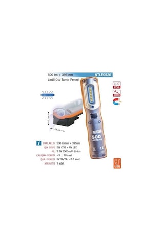 Nt Lights Ntle0520 500+200 Lumen Ledli El Feneri Turuncu Siyah - Turuncu