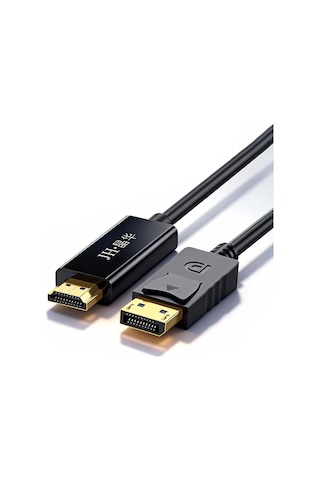 Displayport - Hdmı 4k Ultra Hd Kablo, Dp - Hdmı Dönüştürücü, 3840x2160 Görüntü Aktarımı, Monitör Tv Projeksiyon Uyumlu, Altın Kaplama, Kilitli Bağlantı Z623e