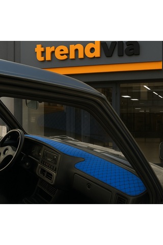 Tofaş Şahin Doğan Kartal Yüksek Ön Göğüs Mavi-siyah Torpido Kılıfı / Bej-siyah Boyun Yastığı