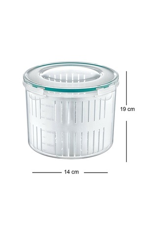 Meleni Home 2'li Set Süzgeçli Turşuluk - Zeytin Turşu Saklama Kabı 2,5 Lt