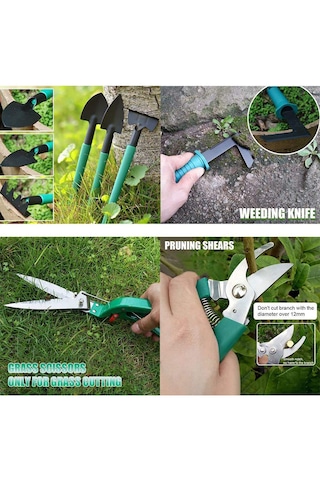 10'lu Mini Güçlü Bahçe Hobi Seti Bitki Çiçek Bakım Seti Paslanmaz