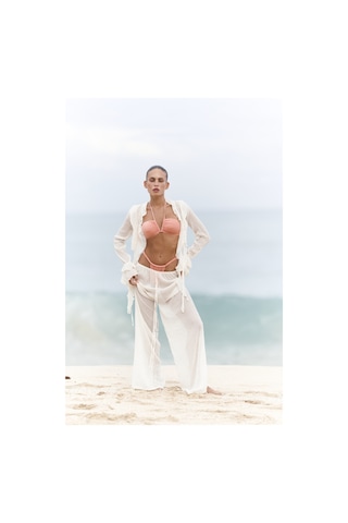 Mai Collection Mai Studios Co. Olivia Ekru Gömlek Pantolon Takım Ekru