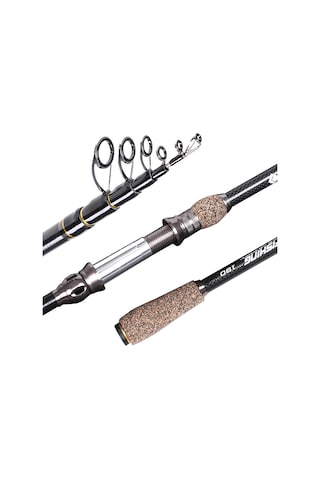 Springsun Kahverengi Korkak Tutamaklı, Levha Telli, Teleskopik Karbon Fiber Deniz Balıkçılığı Olta Kamışı 2.7m