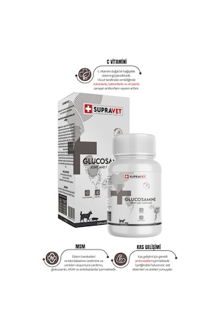 Glucosamine Kedi ve Köpek Eklem Sağlığı Glukozamin Tablet + Vitamin C 75 Tablet