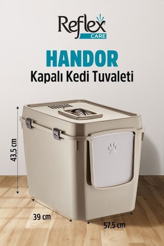 Reflex Care Handor Kapalı Kedi Tuvaleti Bej 57,5 X 43,5 X 39 Cm