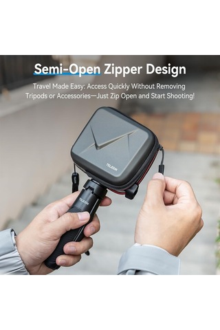 Telesın Aksiyon Kameralar İçin Pu Mini Taşıma Çantası, For Hero 13/12/11/10/9, Osmo Action 6/5 Pro/4/3, Ace Pro, Ac Genel