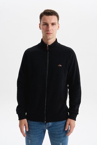 AR-MA Arma Erkek Regular Fit Basic Reglan Kollu Selanik Sweatshirt Karbon Fırçalı, Dik Yaka, Tam Fermuar, Cepli, Pamuk Polyester K30324698202 Siyah