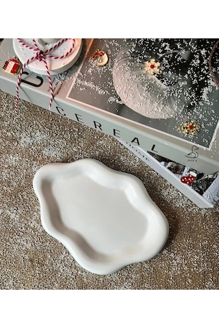 Bulut Şeklinde Dekoratif Tabak 19-14cm 3 Lü