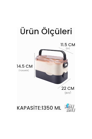 1350 Ml Paslanmaz Çelik Bento Lunch Box İki Kat Üç Bölme Yeni Nesil Sefer Tası-1350ml-101102s Lacivert