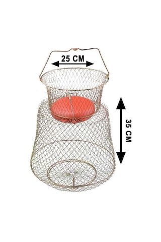 Captain Şamandralı Tel Livar Balık Sepeti 12mm Göz Standart - 30x38 Cm