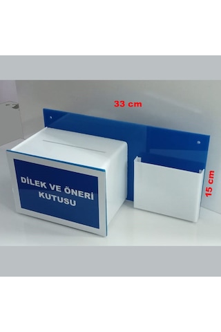 Pleksi Mavi Beyaz Dilek Öneri Kutusu