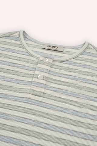 Panço Erkek Çocuk Çizglii T-shirt Ekru
