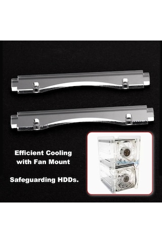 Novahub Akrilik Sabit Disk Rafı - 6 Katmanlı, 4-10 Yuva, Hızlı Kurulum Soğutmalı, Dıy Dostu