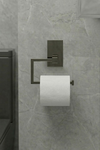 Zift Unique 304 Paslanmaz Çelik Füme Titanyum Tuvalet Kağıdı Askısı Yapışkanlı , Wc Kağıdı Tutacağı Parlak Lüks