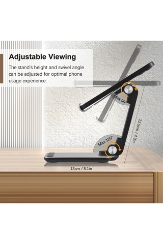 Mufunye Alüminyum Masaüstü Telefon/tablet Tutucu, Açı Ve Yükseklik Ayarlanabilir, Gümüş Renkli Katlanabilir Tutucu GÜMÜŞ