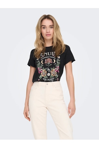 Only Onllucy Reg S/s Top Jrs Noos Kadın T-shirt 15215721 Siyah