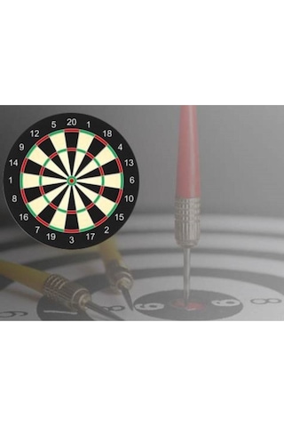 Çift Taraflı Dart Pano Ve 4 Adet Dart Oku Oyun Seti 28.5 Cm
