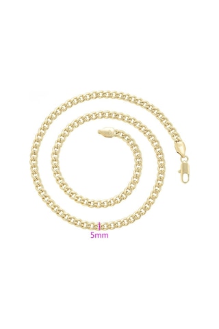 Klasik Gurmet Zincir Kolye 14 Ayar Altın Kaplama / 50 Cm Gold