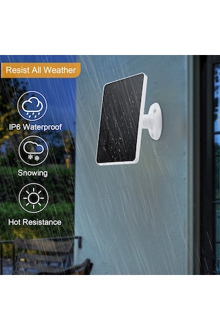 Hfambition 10w 5v Monokristal Güneş Paneli, Ip6 Su Geçirmez, 5v Akü Dolu, Dc5521 Çıkışı, 3m Kablolu, Güvenlik Kamerası İçin Güneş Şarj Paneli Beyaz