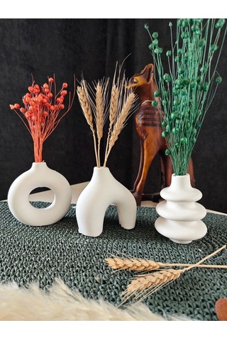 Minimal 3'lü Vazo Vazo Seti Özel Günler Için Çoklu Paket 5 Set, 15 Parça Vazo Içerir Çok Renkli