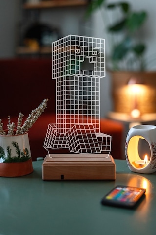 Çocuklara Özel 3D Minecraft Led Masaüstü Ve Gece Lambası