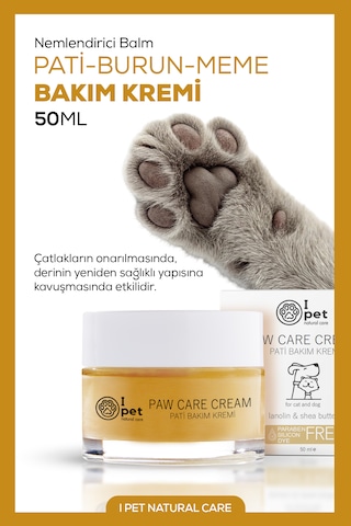 Kedi Köpek Pati Bakım Kremi Çatlak Onarıcı, Doğal Ve Vegan Nemlendirici 50 Ml
