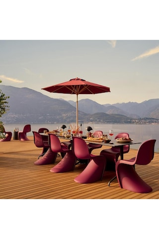 Vitra Panton Sandalye, Verner Panton Tasarımı, Modern Tek Parça Plastik Sandalye Bordo