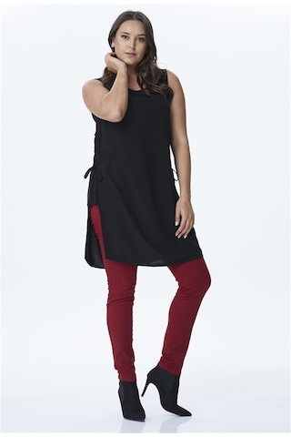 Bağlama Detaylı Yırtmaçlı Tunik-siyah Siyah