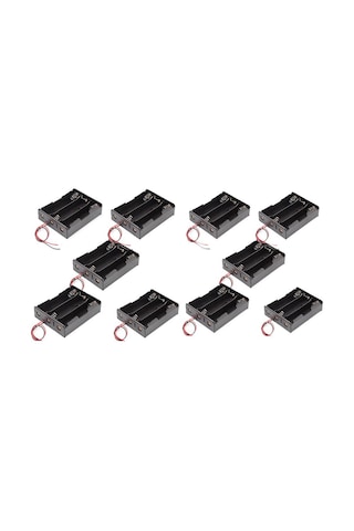 Koodmax - 10 Adet - 3 Lü Aa Kalem Pil Kutusu Yuvası 4.5v Kablolu Kalem Pil Tutucu