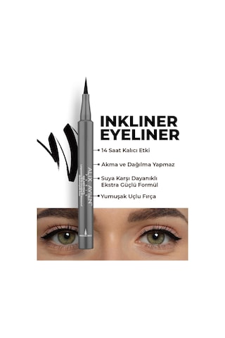 Alix Avien Uzun Süre Kalıcı Suya Dayanıklı Ve Yumuşak Uçlu Siyah Göz Kalemi Inkliner Eyeliner Black