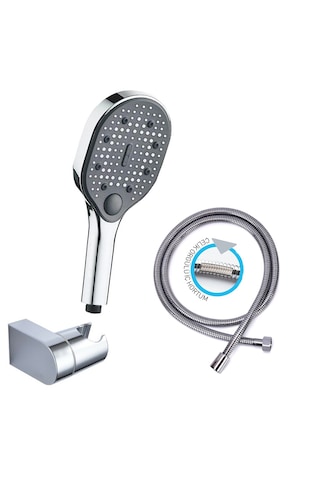 Yapıtaşı Yt282 Elif Banyo Duş Seti Butonlu 3fonksiyonlu Krom