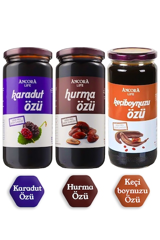 3'lü Fırsat Paketi - Hurma Özü, Keçiboynuzu Özü, Karadut Özü