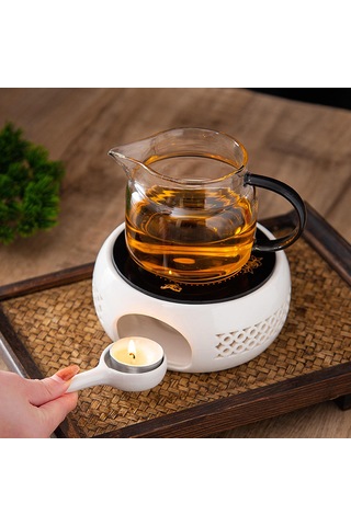 Homyl İçi Boş Çaydanlık Isıtıcı Tealight Soba Çay Isı Beyaz