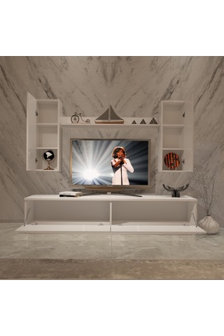 Decoraktiv Eko 5db Mdf Std Tv Ünitesi Tv Sehpası Beyaz