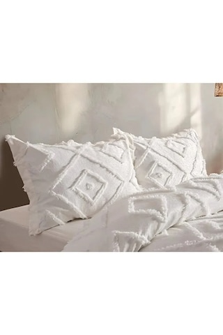 Iskandinav Ekru Çift Kişilik Yatak Örtüsü 240 X 250 Cm Ve 2 Adet Yastık
