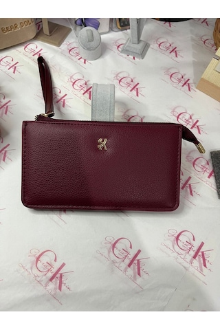 Gk Gamzelirenklerim Luxury Fashıon&accessorıes El Askılı Büyük Cüzdan Premium Kalite Suni Deri Bordo