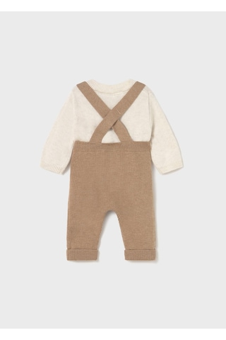 Mayoral Newborn Erkek Bebek Triko Tulum Set Kahverengi