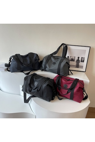 Sones Büyük Kapasiteli Su Geçirmez Spor Ve Fitness Çantası Açık Hava Seyahat Bagaj Çantası Siyah