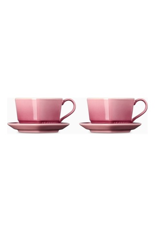 Le Creuset Kalp Şeklinde Seramik Kupa Ve Tabak Seti 2 Li Rose Quartz