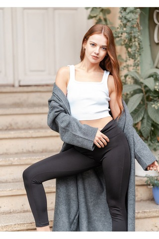 Verdeblanco Kadın Askılı Crop Atlet Beyaz