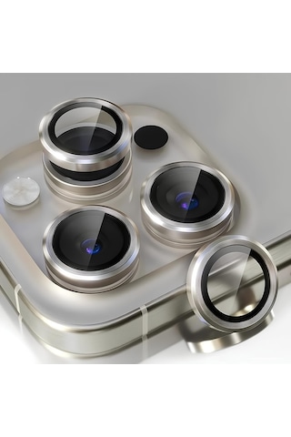 Ennar Apple Uyumlu iPhone 16 Pro Max - 16 Pro Metal Çerçeve Full Koruma Kamera Lensi Siyah