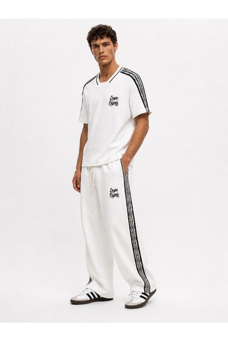 Respire Erkek Originals Şerit Detaylı Regular Fit Eşofman Takımı Ekru