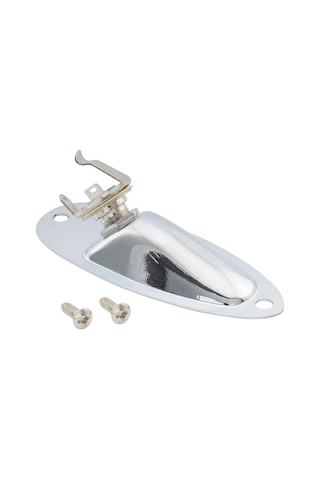 Stratocaster / Tekne Model Gitar Jak Girişi - Krom Gömme Jack Plaketi Ve 6.35mm Mono Jak Soketi