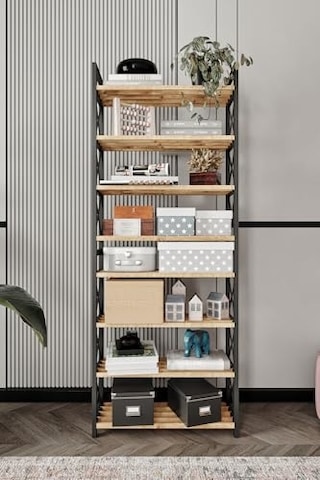 Mdf Çok Amaçlı Kitaplık Çok Katlı Depolama Rafı, Kolay Kurulumlu Düzenleyici Raf Sistemi, Salon Ofis Ve Çocuk Odası İçin Dekoratif Ahşap Kitap Ve Eşya Saklama Ünitesi Abanoz - Beyaz